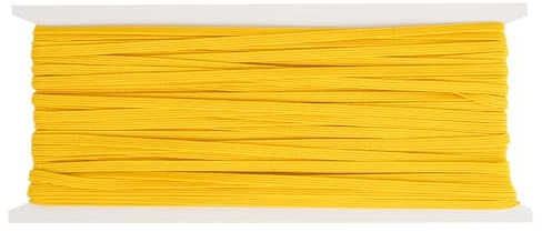 DHAIQC Gummiband Gelb 3mm, 18 Meter Gummibänder zum Nähen Gummilitze Elastisches Band für Hosengummi DIY DIY Handwerk Stoffe zum Nahen (Gelb, 3mm)