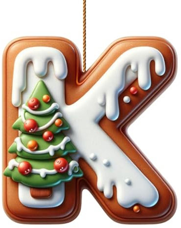 Generisch Red1, One Size Weihnachtsgurke Christbaumschmuck Weihnachtskugeln Mit Buchstaben Weihnachtsbaumschmuck Engel 26-Buchstaben Weihnachtsbaum Anhänger Weihnachtsbaum Anhänger Personalisiert