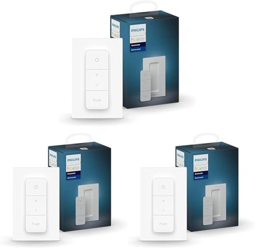 Philips Hue Hue Dimmer Switch Interruptor inteligente, Blanco [Clase de eficiencia energética A+] (Paquete de 3)