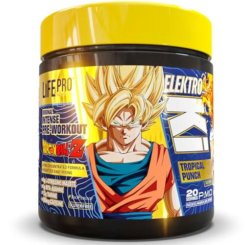 Life Pro Elektro Ki Dragon Ball Z Edizione Limitata 400g - Potente integratore pre-allenamento ispirato a Dragon Ball Z, migliora le tue prestazioni (400g, Tropical Punch)