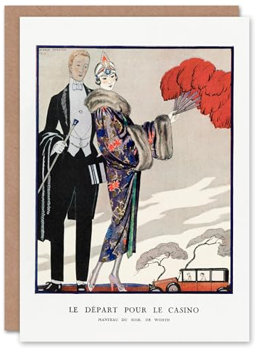 Artery8 George Barbier Art Card Leaving for the Casino Vintage Fashion