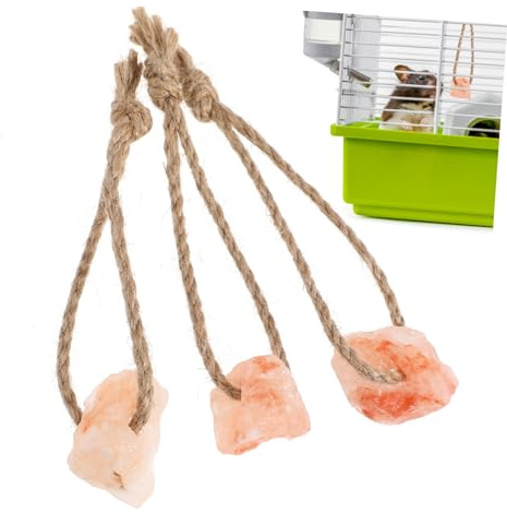 Toyvian 3stücke Salzleckstein Für Kaninchen Kauspielzeug Mit Seil Nährstoffreiches Spielzeug Für Haustiere Zum Kauen Und Spielen Enthält Wichtige Mikroelemente