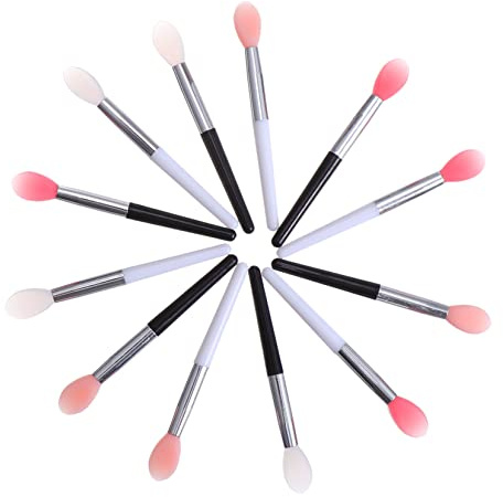 SHERCHPRY 12 Stück Silikon Lippenpinsel für Lippenmaske und Make Up mit Einfachem Reinigungssystem Sicher und Vielseitig für Professionellen Salon und Heimgebrauch Zufällige Farbe
