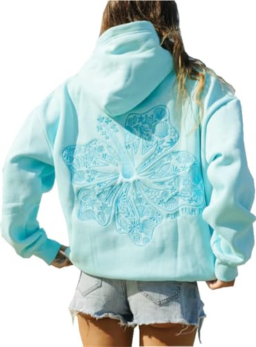 BaeKnyin Pink Palm Puff Blossom imprimé Y2K pour Femme-SkyBlue-M1