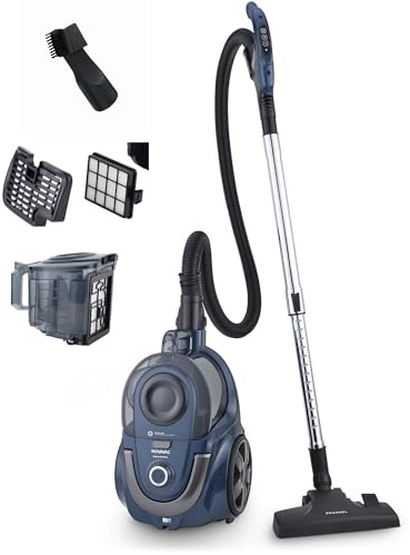 Grunkel Aspiradora de Trineo sin Bolsa 2,2 L 700W NOVAVAC | Tecnología Ciclónica 19KPA | Control Táctil en Mango | Filtro HEPA Lavable | Depósito Fácil Vaciado | Potencia Ajustable | Cable Automático