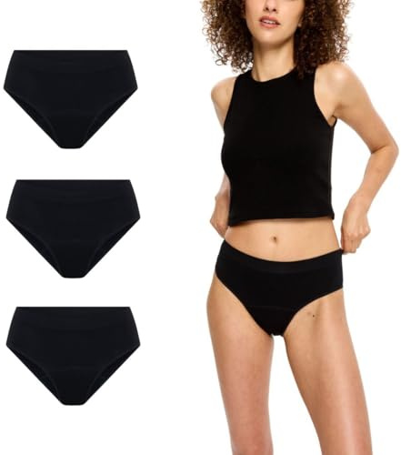 Modibodi Women's Period Bikini Brief Moderate 30ml Black | Leak-Proof Protection, Made for Everyday Wear