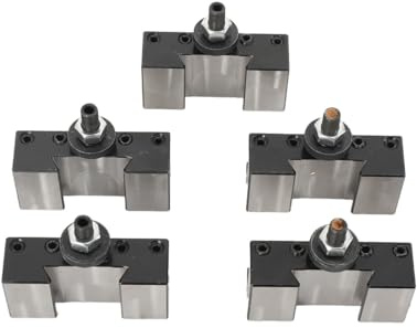 YILIKISS 250-201 Quick Change Tool Post Set, 5 Pcs Quick Change Turning & Facing Lathe Tool Post Holders for Mini Lathe & Metal Lathe 10-15 Swing