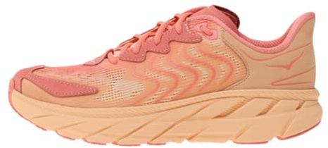 HOKA All Gender Clifton Lifestyle Shoes, Cantaloupe/Electric Coral, 10 Women/9 Men