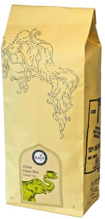 Rauf | Grüner Tee China Chun Mee | Blatttee aus China mit würzig herber Note & goldgelber Tassenfarbe traditioneller Grüntee | 500 g