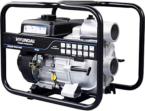 Hyundai HYT80 - Motobomba gasolina, color negro y plateado