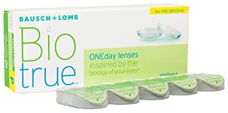 Bausch + Lomb Biotrue ONEday for Presbyopia Tageslinsen, Gleitsicht-Kontaktlinsen, weich, 30 Stück -09.00 Dpt, DIA 14,2 mm, BC 8,60, Add Low