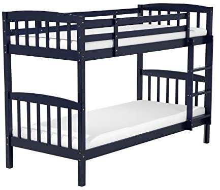 Beliani Bunk Bed 3' EU Single Children Kids Bedroom High Sleeper Blue Pine Wood Revin