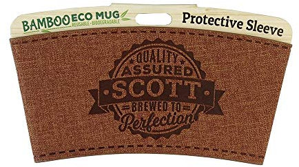 History & Heraldry Bamboo Eco Travel Mug Pre Personalised Heat Sleeve - Name ofScott