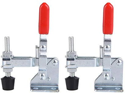 2pcs Toggle Clamps Iron Galvanized Quick Fixed Vertical Type Hand Holding Mini Toggle Clamps