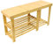 KKTONER Bambus Schuhschrank Schuhregal mit Sitzbank 3 Ablage Schuhbank 87 x 45 x 28 cm (BxHxT)