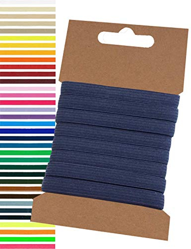 maDDma 5m Gummiband 6,6mm Gummilitze Wäschegummi elastisches Band Wäscheband Farbwahl, Farbe:dunkelblau