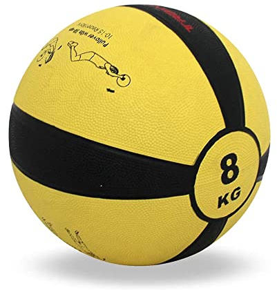 TrainHard Medizinball 1kg bis 12 kg, Gummi Gewichtsball in 10 Farbig, Professionelle Gymnastikball für Krafttraining, Crossfit und Fitness (8 KG - Gelb)