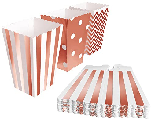 BangShou 60Stk Popcorn Tüten Candy Container Popcorn box Partytüten für Popcorn Salzstangen und Candybar (Rosegold)