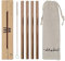 Whatakant Wellenreiter Kupferstrohhalme | 4er Set in Kupfer | nachhaltige Strohhalme mit Baumwollsäckchen und Reinigungsbürste | wiederwendbar und to go Trinkhalme | 15,5 cm Länge