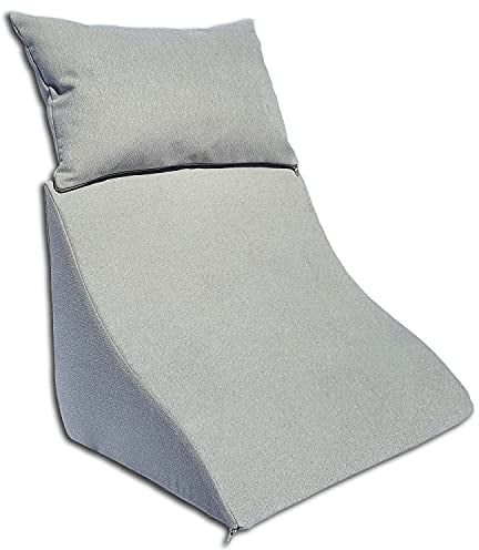 Formalind Lesekissen-Set für Bett und Sofa – Ergonomisch geformtes Keilkissen Plus kuscheliges Sofakissen zum Lesen, Fernsehen und Entspannen (hellgrau)