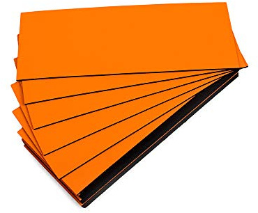Magnet-Etiketten, Farbe Orange, Länge 10 cm, Breite 4 cm, 25 Stück
