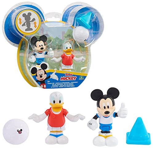 Giochi Preziosi - Topolino Coppia di Mini Personaggi, Topolino e Paperino Calciatori 8 cm, Articolati con 4 Punti di Articolazione, Collezionali Tutti, per Bambini a Partire dai 3 Anni, MCC04210