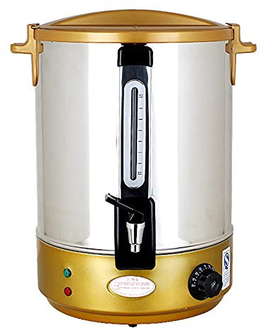 MNSSRN Seau à Eau bouillante électrique, Seau d'eau bouillante en Acier Inoxydable, Seau à Double Isolation, Boutique de thé au Lait Chauffage Seau à ébullition, Grande capacité,30L