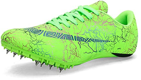 Hombres y Mujeres Zapatos con Clavos 8 Clavos Pista y Campo Zapatillas Deportivas Correr Respirable Deportes Zapatos Botas de Spike Profesionales Adulto Training Carreras de Velocidad,003,38EU