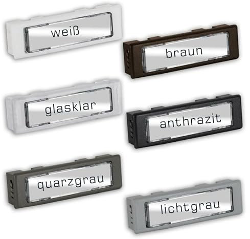 LIRA Namensschild (Außenmaß: 74,5 x 22mm; Einbaumaß: 71,3 x 19,3mm) Kunststoffschild Klingelanlagen Renz kompatibel