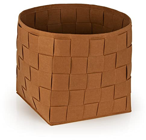 N8WERK Filz-Aufbewahrungskorb 40x40x40cm | Ideal zur Aufbewahrung von Kaminholz & Zeitschriften | Strapazierfähig & vielseitig | Faltbarer Aufbewahrungskorb passend für Regale [Rostbraun]