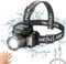 NIUAWASA Linterna frontal LED - Sensor Movimiento Zoom 18000LM linterna Cabeza 24H Tiempo de Funcionamiento Recargable Impermeable Luz Frontal Cabeza para Camping Pesca Correr Senderismo Lectura