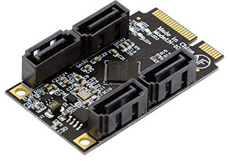 cablecc Mini adaptateur PCI-E PCI Express vers 6 Gbps quatre ports SATA 3.0 Carte d'extension pour disque dur SSD