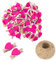 Lot de 100 mini pinces à linge en bois en forme de cœur avec cœur, 3 cm, petites épingles à linge avec ficelle pour affichage de photos, bricolage, décoration de mariage et de fête prénatale