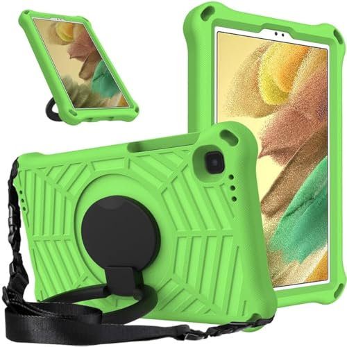 Per Galaxy Tab A7 Lite Kids Case 10,5 8,7, motivo ragnatela EVA Foam, con anello maniglia stand e tracolla custodia per tablet per Samsung Galaxy Tab A7 Lite SM-T220/SM-T225, verde