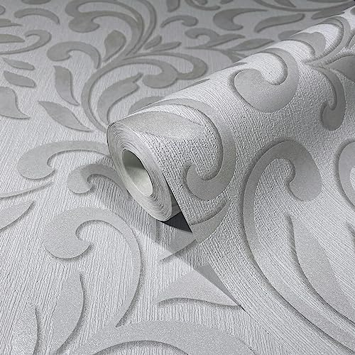 marburg Tapete Grau Beige Grafisch Klassisch für Schlafzimmer oder Wohnzimmer Made in Germany 10,05 x 0,53m