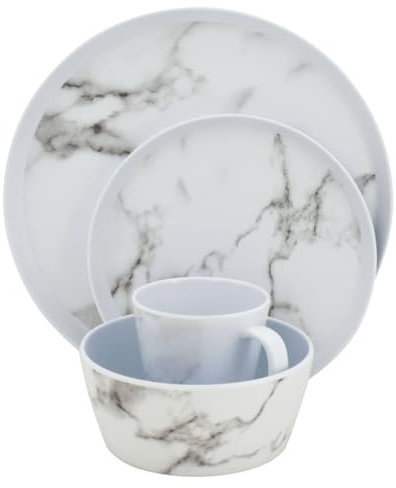 Eurotrail Marble Melamine Geschirrset 16- teilig