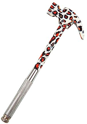 CHVOMNASE 6-in-1 Hammer-Schraubendreher mit Blumenmuster, Metallgriff, 227g, Leopard