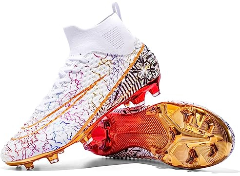 DASHANGYAN Fußballschuhe Herren Fußballschuhe für Jungen Jugend Fußball Schuhe Fußball Stiefel Atmungsaktive Rasen High Top Spikes Fußball Außenschuhe Professionelle sportliche Kicks