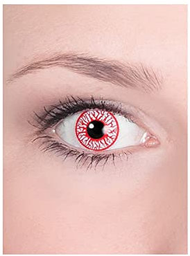 Bloodshot Kontaktlinse 3-Monatslinse mit Dioptrien - farbige Motivlinse mit Sehstärke (1 Stück) - Dioptrien: -2 - ideal für Halloween, Karneval, Motto-Party
