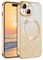 DUEDUE für iPhone 15 Hülle Glitzer 6.1'', iPhone 15 Handyhülle Glitzer mit Mag-Safe Magnetische Stoßfeste Schutzhülle Soft TPU für iPhone 15 Hülle Mag-Safe Magnetische 6.1 Gold