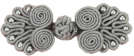 Whakano 10 Paar Chinesische Knoten Froschknöpfe Verschluss Nähen Verschlüsse,Chinesische Verschlussknöpfe,für Pullover Mäntel Schal Cardigan,Cheongsam,Tang,Anzug,Strickjacke,Kostüme Outfit Nähen,Grau