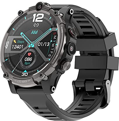 TROGN 4G Smart Watch Smartwatch with SIM Card Slot 1.6Inch Full Touch Screen Video Call Bluetooth Smartwatch GPS 4G+128G Storag for Men Black
