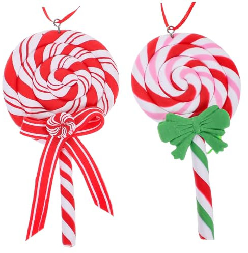 IMIKEYA 2st Weihnachtsbaum-anhänger Zuckerstange Weihnachtsschmuck Zuckerstangen-Dekorationen Weihnachtsschmuck Für Baum Weihnachtsbaum Zuckerstange Süßigkeiten Lutscher Süssigkeit PVC