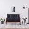 Camerina 2-Sitzer-Sofa Schwarz Kunstleder Wohnzimmer Sofas Kleine Schlafcouch