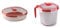 Snips, Dampfgarer für die Mikrowelle, 2 L, 24,5 x 24,5 x 7 cm, Mikrowellendose Farbe Weiß und Rot, Hergestellt in Italien & Becher für heiße Getränke und Suppen für die Mikrowelle