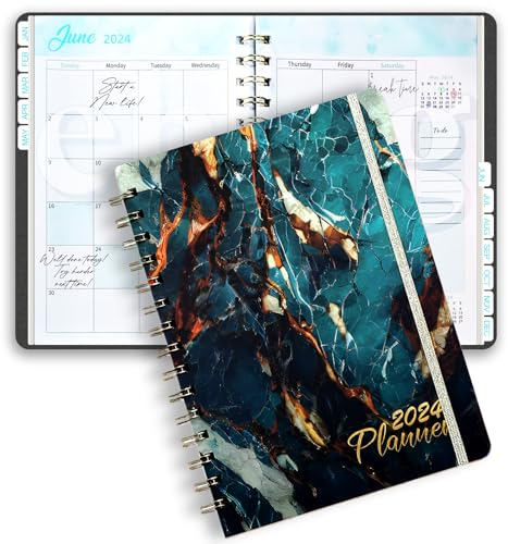 Kalender 2024 buchkalender, Taschenkalender 2024 a5, Kalender 2024 Familienplaner, Terminkalender 2024, Planer 2024 -Versteckt in Gold und Grün (21x15cm)