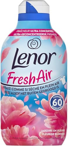 Lenor Fresh Air Weichspüler 8 x 60 Waschungen, Blüte - Ultrakonzentrierte Frische, Recycelte Flasche