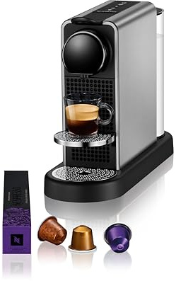 Nespresso, Coffee Maker, Citiz Platinum, Original System, Titan Color (Includes Gift Coffee)
