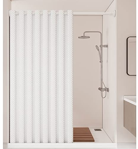 KLUFO Dusche Vorhang Bad Wasserdicht Dusche Vorhang,Partition Tür Vorhang Verdickt Waffel Dusche Vorhang Nicht-Perforierte Solid Color Toilette römischen Loch Hängen Vorhang - B 180X200Cm
