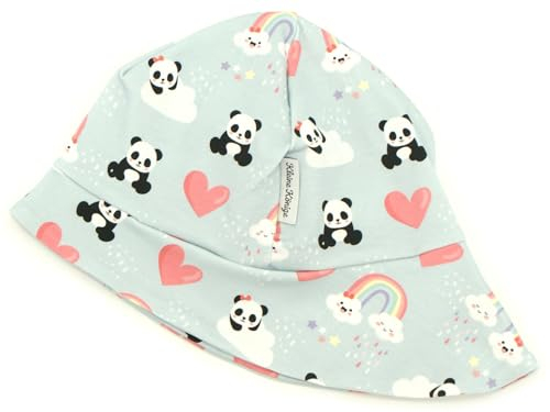 Kleine Könige Sonnenhut Sommer Mütze Baby Mädchen · Modell Regenbogen Little Panda Babyblau · Ökotex 100 Zertifiziert · Größe 74/80
